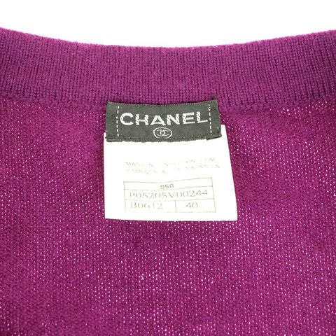 Chanel Chanel Cashmere Strick Cardigan Coco Totan Purple EIT0391P9347