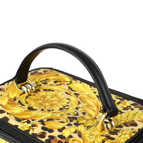 Versace VERSACE Vanity Total Pattern Handbag Leather Yellow x