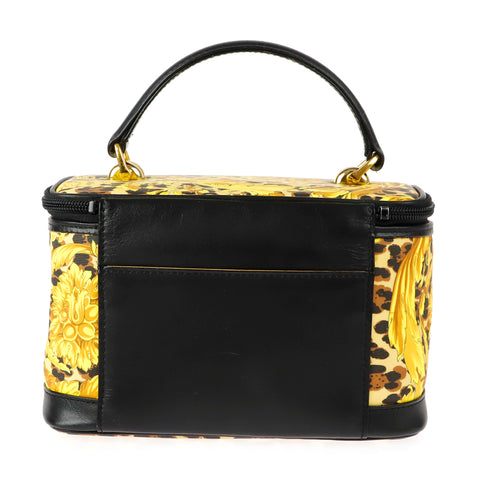 Versace VERSACE Vanity Total Pattern Handbag Leather Yellow x