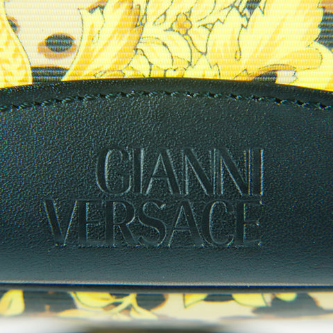 Versace VERSACE Vanity Total Pattern Handbag Leather Yellow x