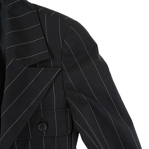 Chanel Chanel Striped Anzug Jacke Navy P9586