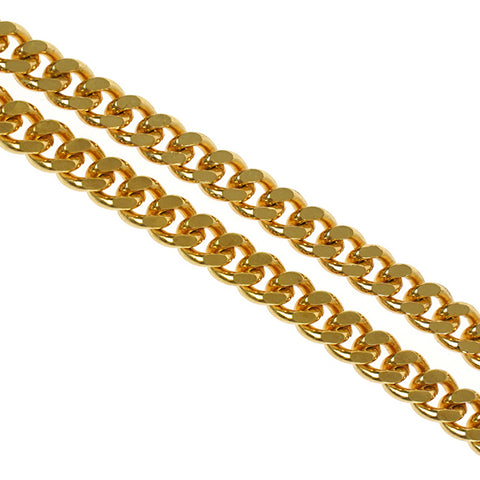 Christian Dior Gold Tone Round Logo Pendant Necklace