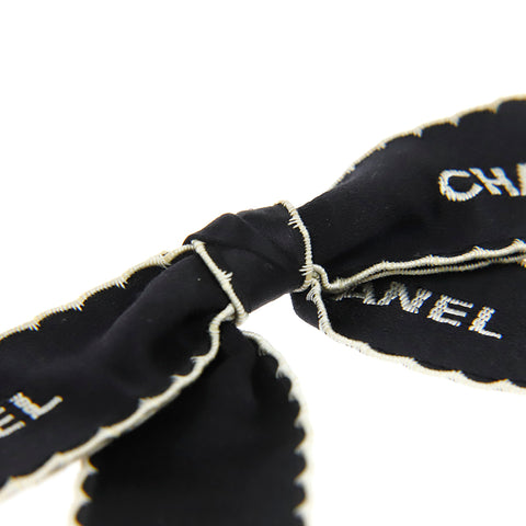 Chanel CHANEL ribbon logo brooch black eit0050P9928