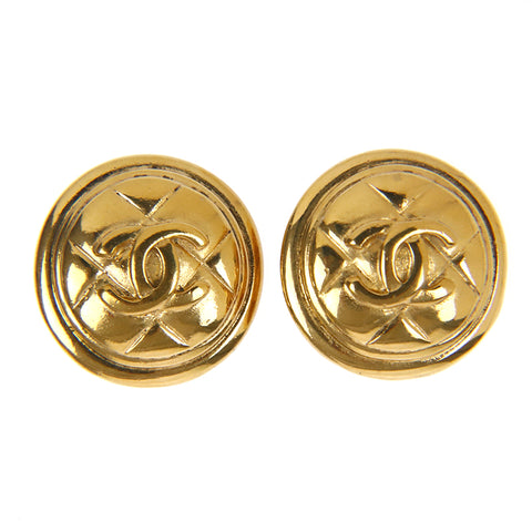 Chanel Chanel Matelasse Coco Mark圆形耳环金P9956