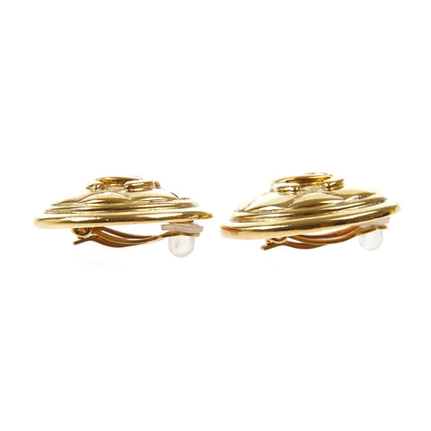 Chanel Chanel Matrasse Coco Mark Round Earring Gold P9956
