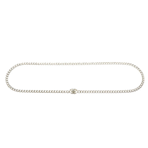 Chanel Chanel Coco Mark Turnlock -Kette Gürtel Silber P9964