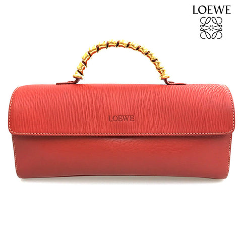 ロエベ LOEWE ロゴ ベラスケス ハンドバッグ レザー レッド eit0195C1541