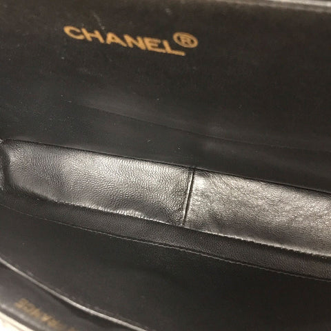 Chanel Chanel Double Face Matras Drehen der Schlosskette Handtasche Leder schwarz C1602