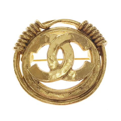 Chanel Coco Mark Brosche 94p Gold C1682