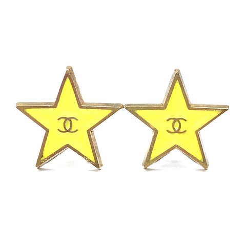 Chanel Chanel Cocomark Star Ohrringe 01p gelb x Gold C2147