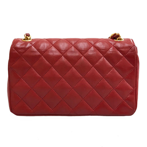 Chanel CHANEL Mina Mass Turn Rock Chain Shoulder Bag Leather Red C2948 –  NUIR VINTAGE