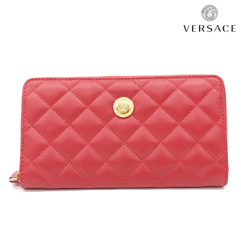 Versace Rund Long Wallet Leder Red P11389