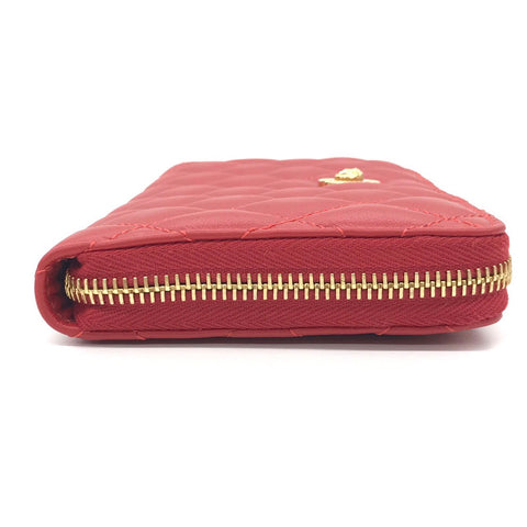 Versace VERSACE Round Wallet Leather Red P11389