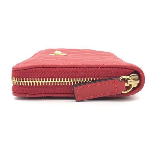 Versace VERSACE Round Wallet Leather Red P11389