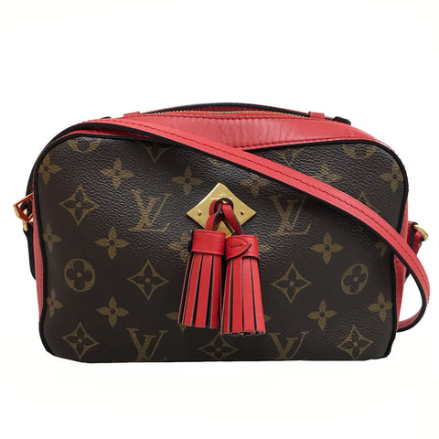 Louis Vuitton Louis Vuitton Monogram Saintonge M43556 2way Handumcen -Tasche PVC Leder Braun rot P11786