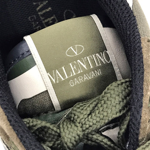 ヴァレンティノ VALENTINO ガラヴァーニ ロックランナー カモフラージュ 41 スニーカー キャンバス レザー マルチカラー P11861