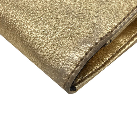 Chromherzen Chromherzen Wellen Brieftasche Falten Brieftasche Leder Gold EITM0123