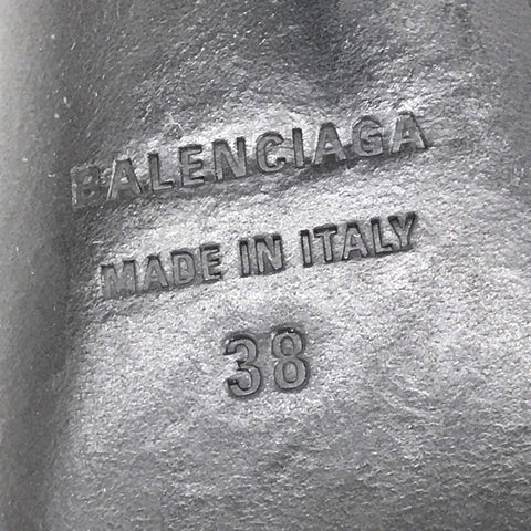 バレンシアガ BALENCIAGA ラインストーン 38 ミュール サテン ブラック eitm0162