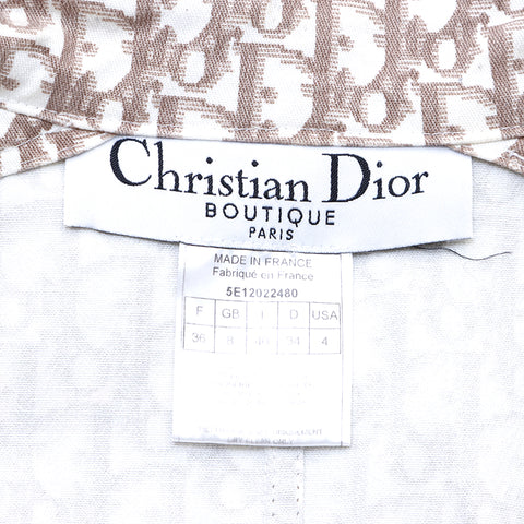 クリスチャンディオール Christian Dior トロッター ジャケット スカート セットアップ ベージュ×ブラウン WS1281