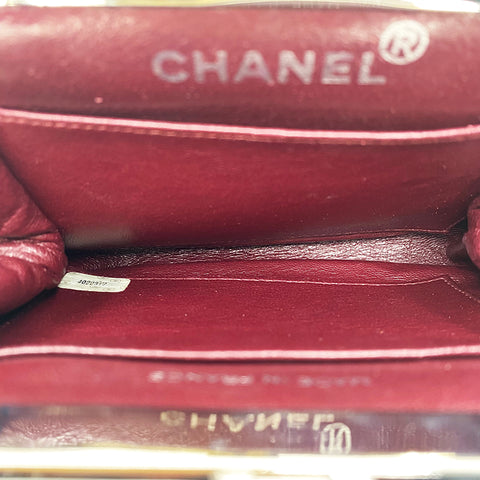 シャネル CHANEL がまぐち マトラッセ ショルダーバッグ VINTAGE 中古 定番 レザー ブラック WS1282