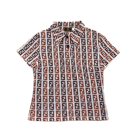 Fendi Pile Zucca图案polo衬衫多色WS1467