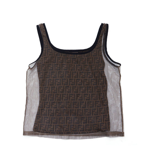 Fendi会标Zucca Zucca Top Camisole Brown WS1512