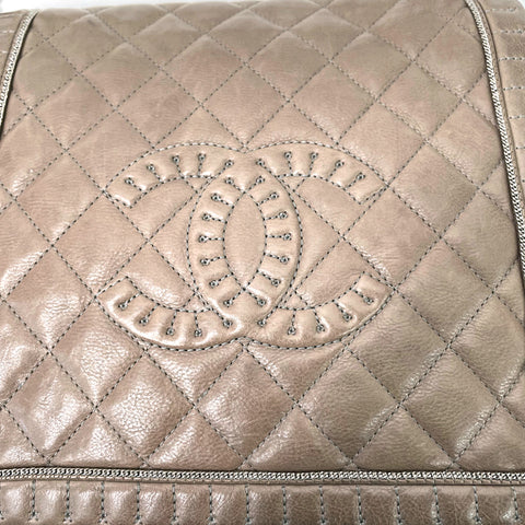 シャネル CHANEL ココマーク チェーン カーフスキン チェーン ショルダーバッグ ブラウン WS1556