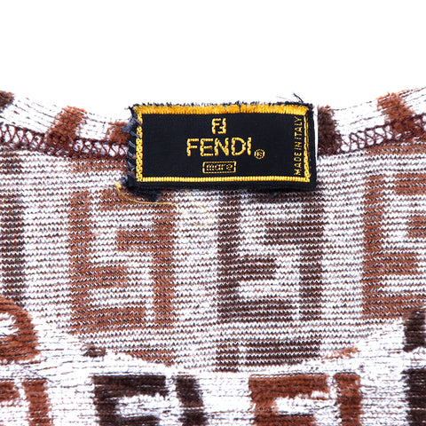 フェンディ FENDI ズッカ タオル ファブリック サイズ40 半袖Ｔシャツ コットン ブラウン WS1595