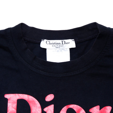 クリスチャンディオール Christian Dior アディクト ロゴ サイズ38 半袖Ｔシャツ コットン ブラック WS1598