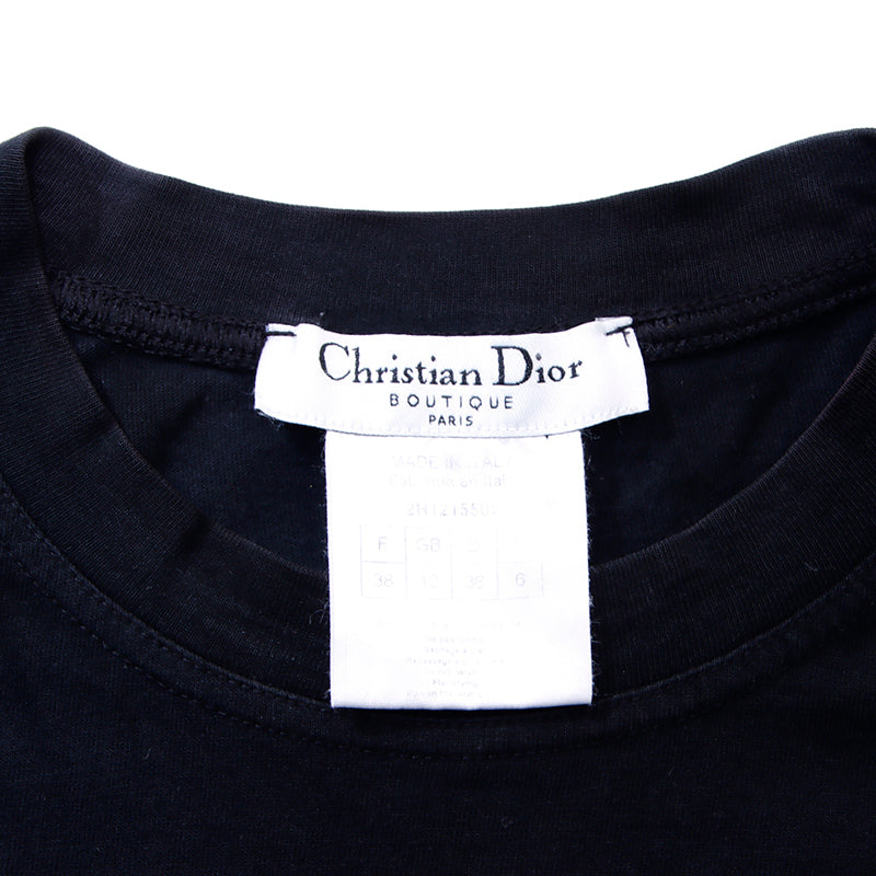 Christian Dior Addict Logo Size 38 Short Sleeve T-shirt Cotton