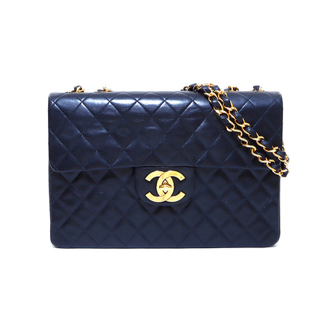 シャネル CHANEL ココマーク マトラッセ ラージ チェーン ラムレザー ショルダーバッグ VINTAGE 中古 定番 ブラック WS1611