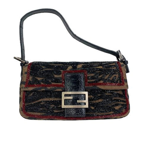 FENDI Mamma Bucket One Handbag Brown WS1650