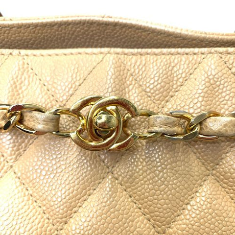 Chanel Chanel 1997 Caviar Skin Coco Mark -Tasche Bag Beige WS1656