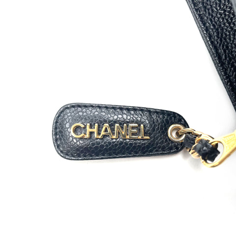 シャネル CHANEL キャビアスキン ココマーク 1998年 トートバッグ レザー ブラック WS1683