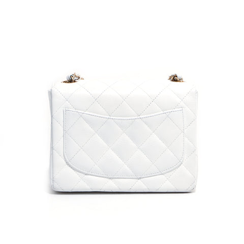 Chanel Coco Mark Matelasse Chain Caviar Skin White Shoulder Bag White WS1685