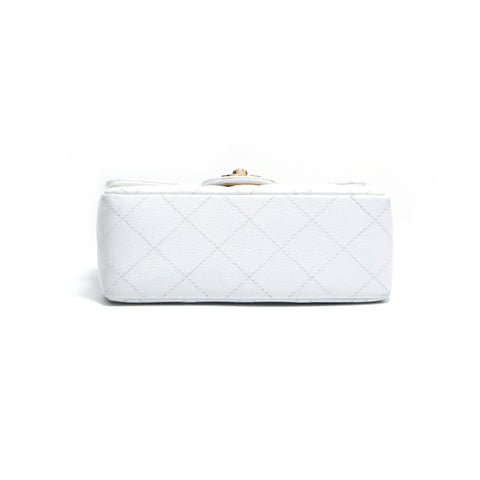 Chanel Coco Mark Matelasse Chain Caviar Skin White Shoulder Bag White WS1685