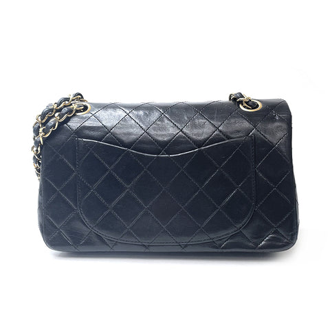 Chanel Chanel Matelasse W-Flap-Kette Schulter 1990 Umhängetaschen Lambskin Schwarz WS1687