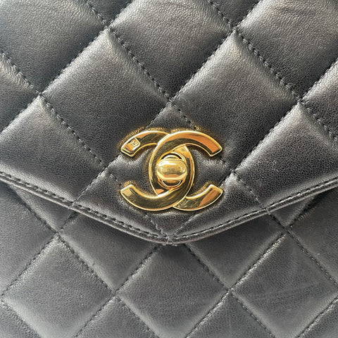 シャネル CHANEL 1997年 ハンドバッグ ラムスキン ブラック WS1692