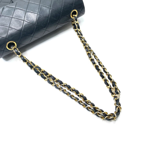 Chanel double rabat Matelasse Sac d'épaule noir WS1696