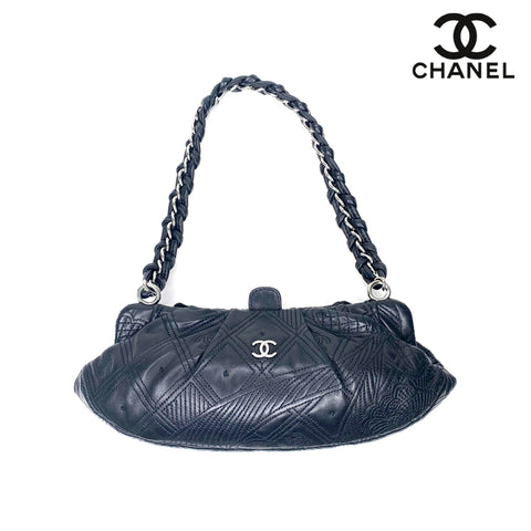 シャネル CHANEL チェーンショルダーバッグ 2005-2006年 ショルダーバッグ ラムスキン ブラック WS1704