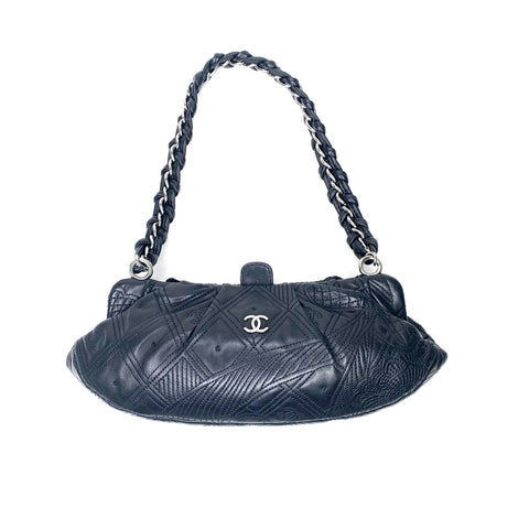 シャネル CHANEL チェーンショルダーバッグ 2005-2006年 ショルダーバッグ ラムスキン ブラック WS1704