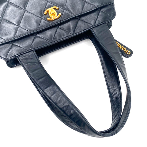 シャネル CHANEL 1996-1997年 ハンドバッグ ラムスキン ブラック WS1706