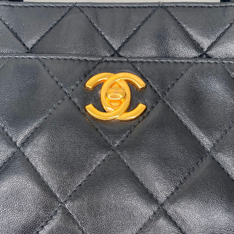 シャネル CHANEL 1996-1997年 ハンドバッグ ラムスキン ブラック WS1706