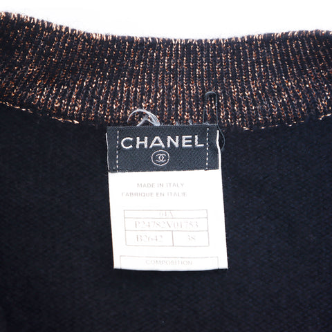 シャネル CHANEL サイズ38 2004年 カーディガン カシミヤ ブラック WS1710