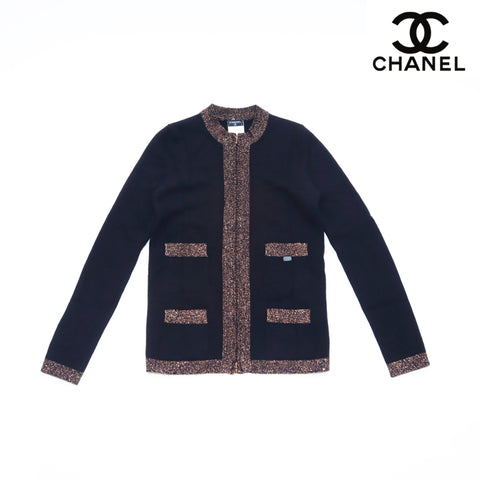 シャネル CHANEL サイズ38 2004年 カーディガン カシミヤ ブラック WS1710