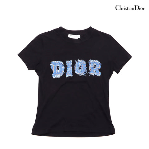 クリスチャンディオール Christian Dior ロゴプリント サイズ38 半袖Ｔシャツ VINTAGE 中古 定番 コットン ブラック WS1731