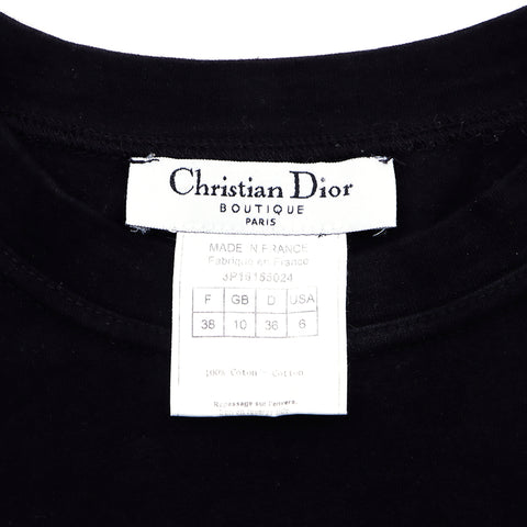 クリスチャンディオール Christian Dior ロゴプリント サイズ38 半袖Ｔシャツ VINTAGE 中古 定番 コットン ブラック WS1731