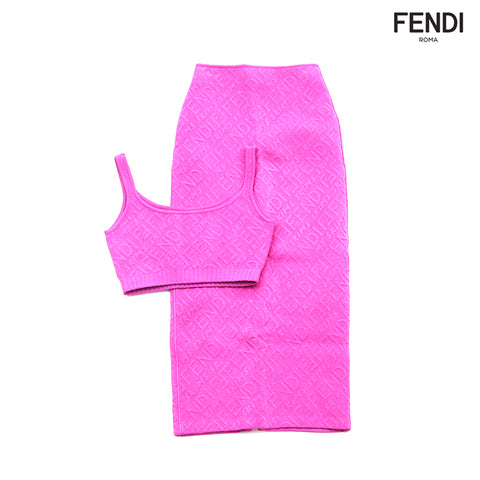 フェンディ FENDI xSKIMS エンボス加工 ロゴ セットアップスカート