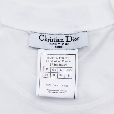 クリスチャンディオール Christian Dior サイズ36 2016年 半袖Ｔシャツ VINTAGE 中古 定番 コットン ホワイト×ブルー WS1746