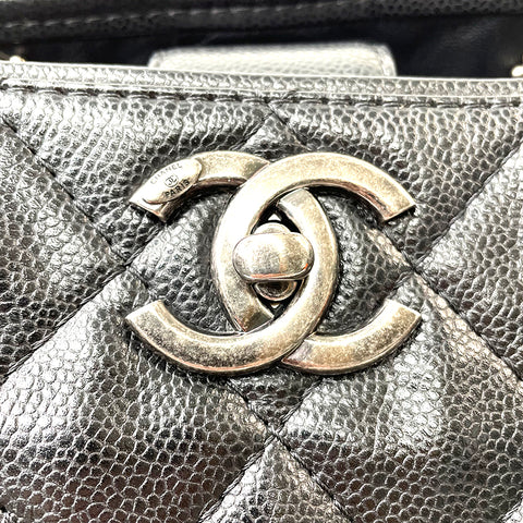 シャネル CHANEL キャビアスキン マトラッセ チェーントート 2015年 トートバッグ カーフ ブラック WS1900